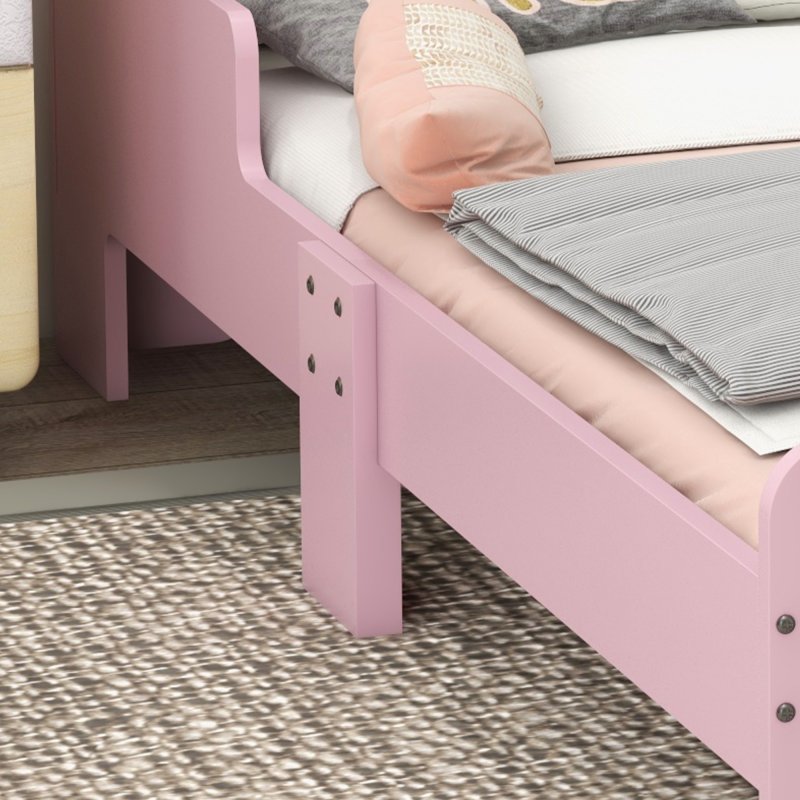 ZONEKIZ Toddler Bed Frame, Kids Bedroom Furniture, Cloud-Design Princess Bed, 143 x 74 x 55cm - Pink