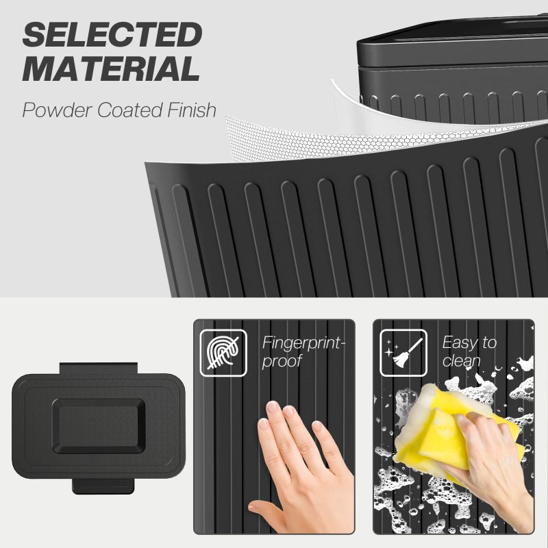 HOMCOM Dual Kitchen Bin, 2 x 20L Double Bin for Recycling and Waste, Fingerprint-proof Pedal Bin with Soft-Close Lid, Removable Inner Buckets