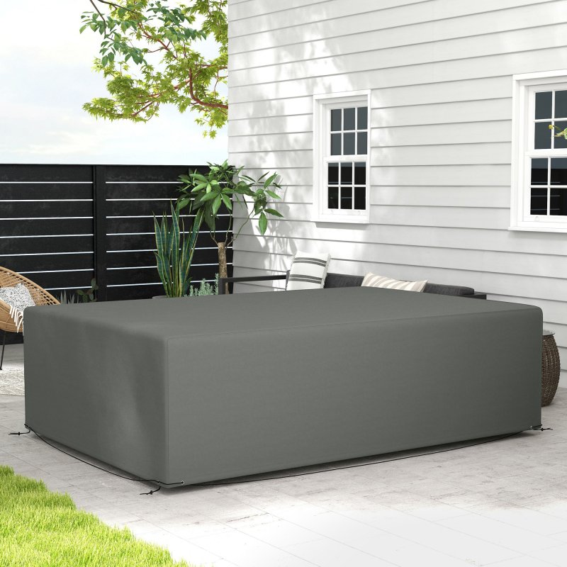 Outsunny Outdoor Garden Furniture Cover Waterproof, Anti-UV 600D Heavy Duty Oxford Fabric Patio Furniture Cover for Rectangular Sofa Table Set, 245 x 165 x 66 cm