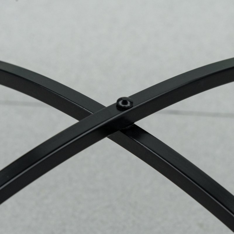 Outsunny 60 cm Mosaic Garden Table, Small Round Outdoor Side Table with Ceramic Top, Plant Stand for Patio, Balcony, Grey and Beige