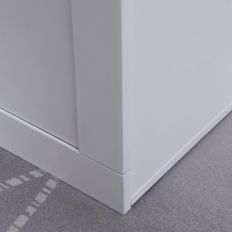 PawHut Raised Dog Bowls, Pet Feeding Storage Station with Two Stainless Steel Bowls, Base, for Large Dogs, White