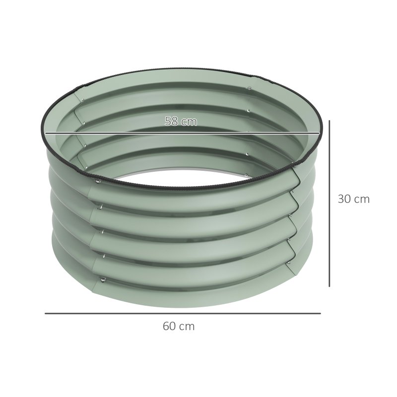 Outsunny Steel Raised Beds for Garden Set of 2, Outdoor Elevated Planter Box with Safety Edging, Easy-to-assemble Stock Tank for Growing Flowers, Herbs and Vegetables, Green