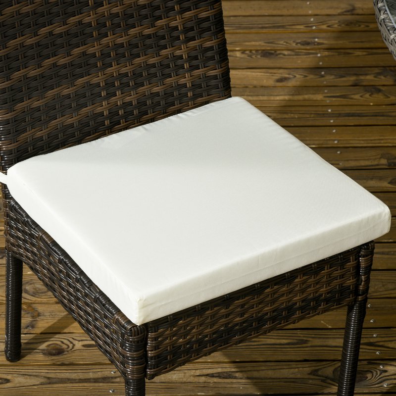 Outsunny 2 Pieces PE Rattan Garden Chairs with Cushion, Patio Wicker Dining Chairs with Backrest for Patio, Deck, Garden, Brown