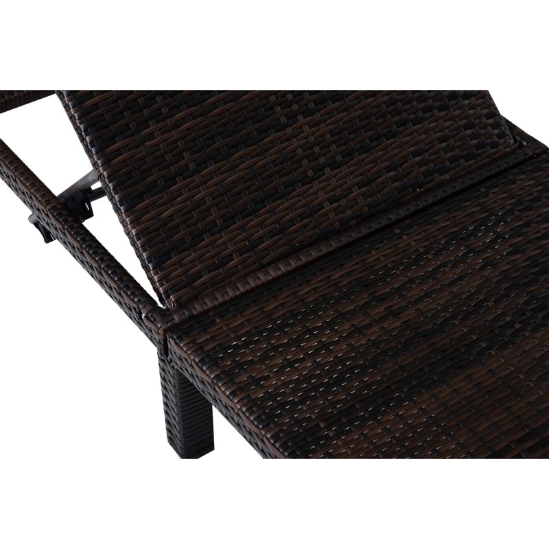 Outsunny Rattan Sun Lounger, 5-Level Adjustable Garden Lounger Recliner with Cushion and Headrest, Outdoor Reclining Sunbed, Steel Frame Garden Chair for Patio, Beach, Terrace, Cream White