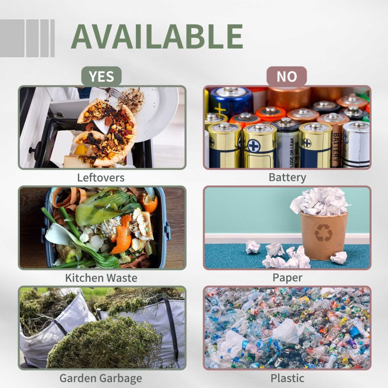 Outsunny 160L Tumbling Compost Bin Outdoor Dual Chamber 360 Rotating Composter, Garden Compost Bin w/ Sliding Doors & Solid Steel Frame, Black