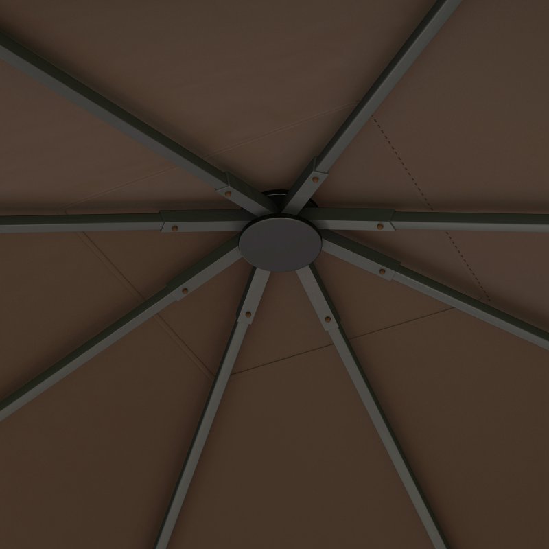 Outsunny 3 x 3(m) Gazebo Canopy Replacement Cover, Garden Gazebo Roof Replacement with Drain Holes, Water-resistant Plastic Coating, 370g/㎡, UPF30+, TOP COVER ONLY