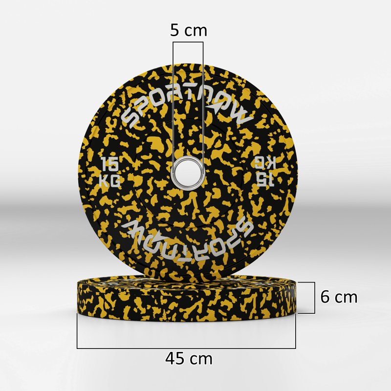 SPORTNOW Olympic Weight Plates Set, Solid Rubber Bumper Plates Weights Discs with 2