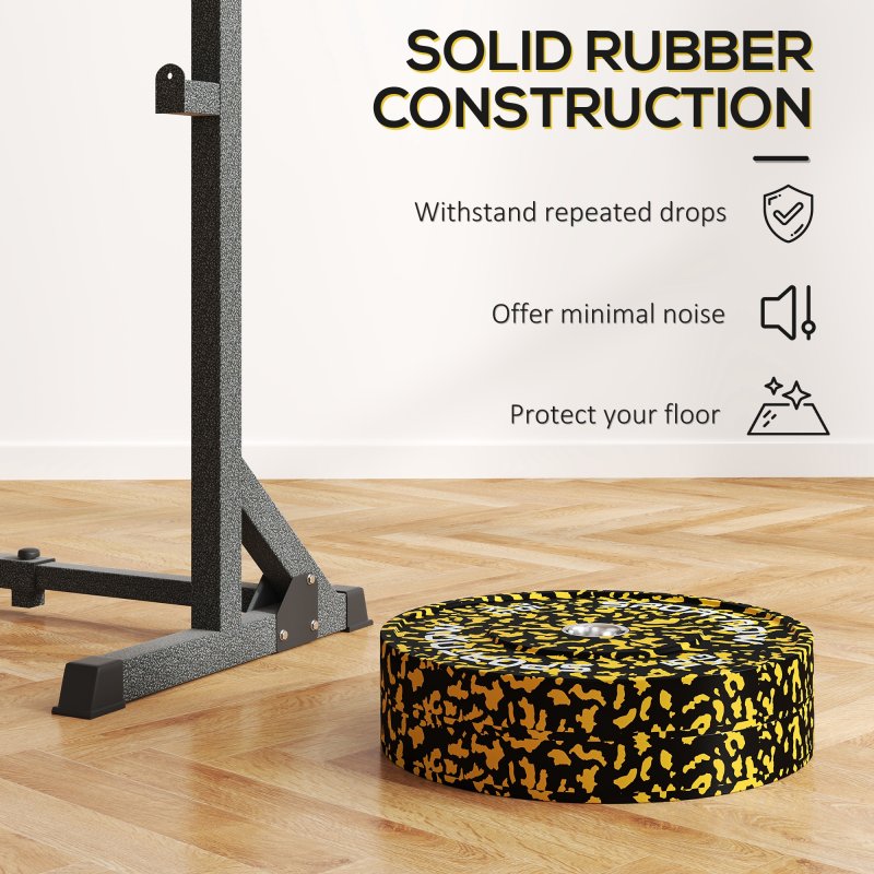 SPORTNOW Olympic Weight Plates Set, Solid Rubber Bumper Plates Weights Discs with 2