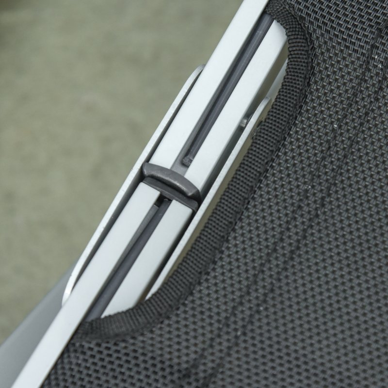 Outsunny Set of 2 S-shaped Foldable Lounge Chair Sun Lounger Reclining Outdoor Chair for Patio Beach Garden, Black