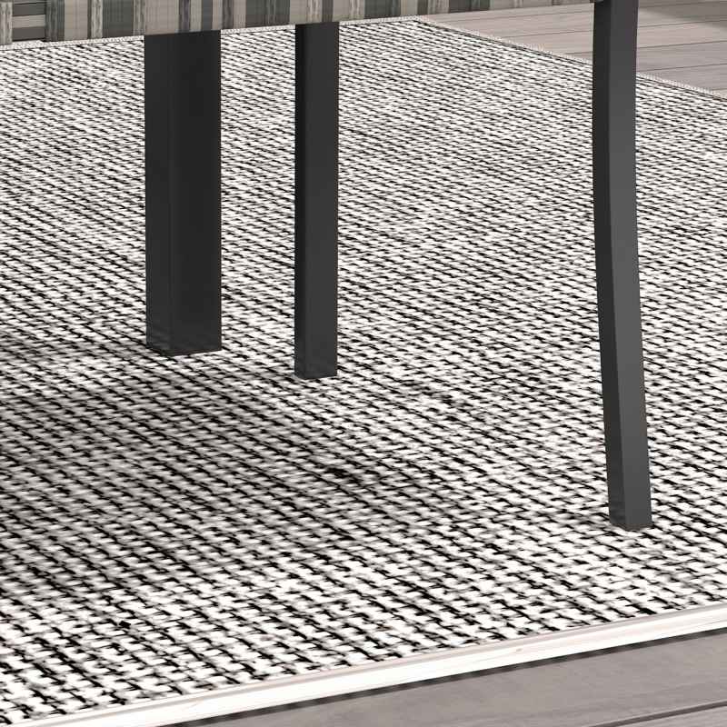 Outsunny 4 Seater Rattan Dining Set with Rectangular Glass Top Table and 4 Armchairs, PE Rattan Garden Furniture Set, Outdoor Dining Table and Chairs for Patio, Balcony, Lawn, Mixed Grey