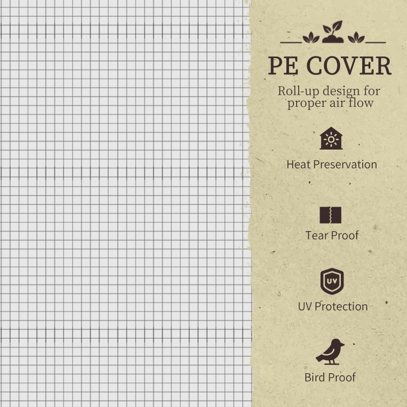 Outsunny Raised Garden Bed with PE Greenhouse Cover, Outdoor Elevated Wood Planter Box for Herbs and Vegetables, Use for Patio, Garden, Balcony, 121 x 55 x 117cm, Dark Grey