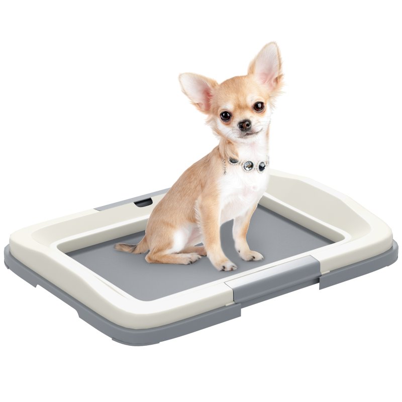 PawHut Dog Toilet Tray, Dog Litter Pee Pad Tray for Training Dogs, Dog Potty Tray Puppy Tray Pad Holder for Indoor, Balcony, Outdoor, 46.5 x 34 x 5.5cm