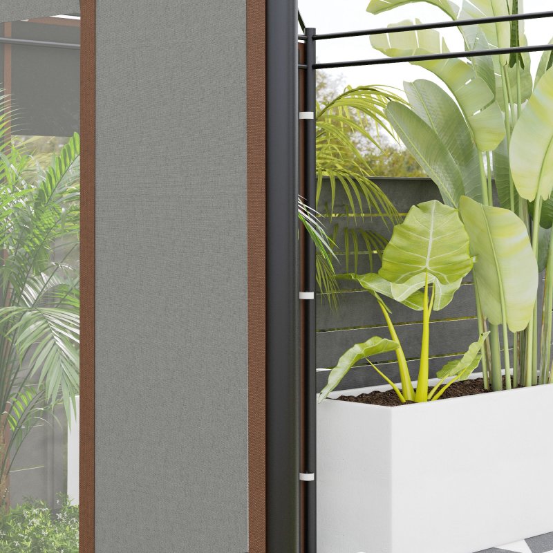 Outsunny Gazebo Side Panels with Zipped Doors and Windows, for 3x3(m) or 3x6m Pop Up Gazebo, 2 Pack Sides Replacement, Grey