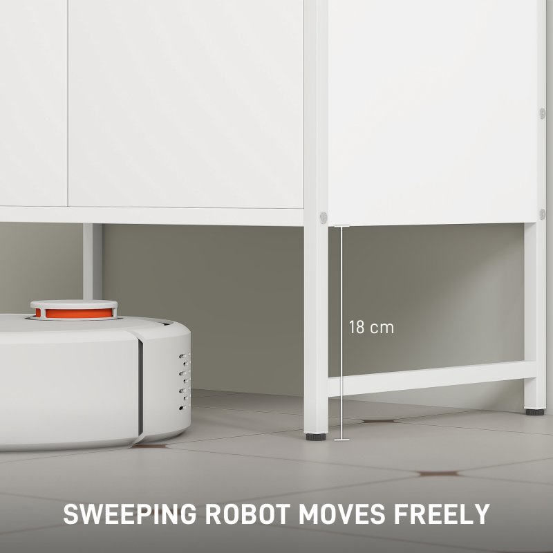 HOMCOM Under Sink Bathroom Cabinet, Freestanding Under Sink Cabinet with Soft-Close Doors and Adjustable Shelf for Basin without or with Pedestal