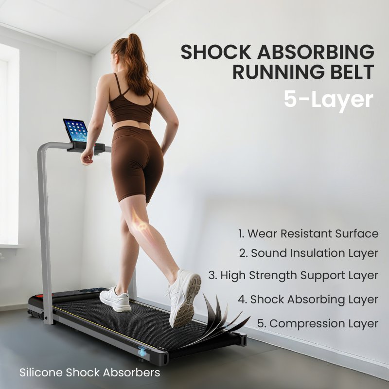 SPORTNOW Folding Treadmill with Incline, 2 in 1 Under Desk Walking Pad Treadmills for Home Office with Remote Control and LED Display, 2.0HP, 1-6KM/H, No Assembly