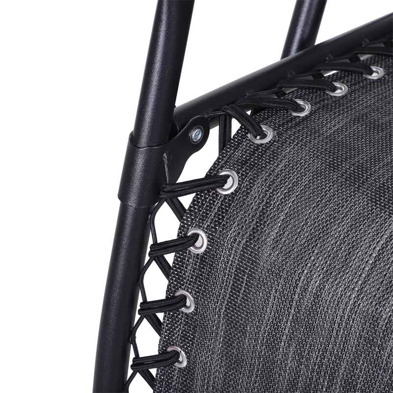 Outsunny Folding Zero Gravity Chairs, 3 Pieces Adjustable Sun Lounger and Table Set with Cup Holder and Headrest, Patio Bistro Set with Reclining Garden Chairs for Outdoor, Light Grey