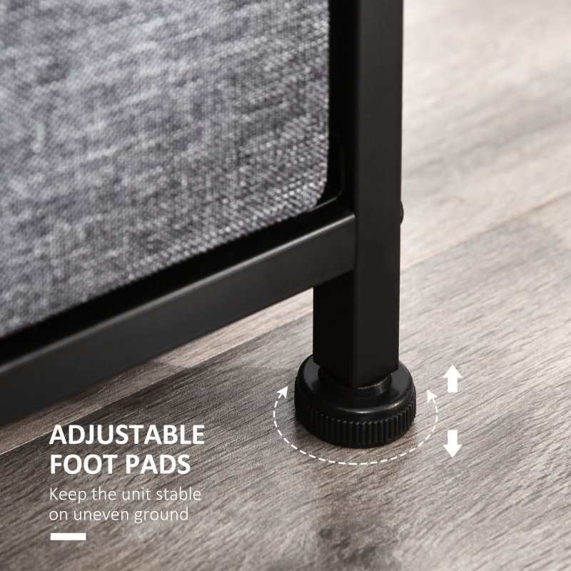 HOMCOM Chest of Drawers with 8 Foldable Drawers, 3-Tier Fabric Bedroom Dresser, Clothes Storage Unit for Bedroom Living Room, Dark Grey