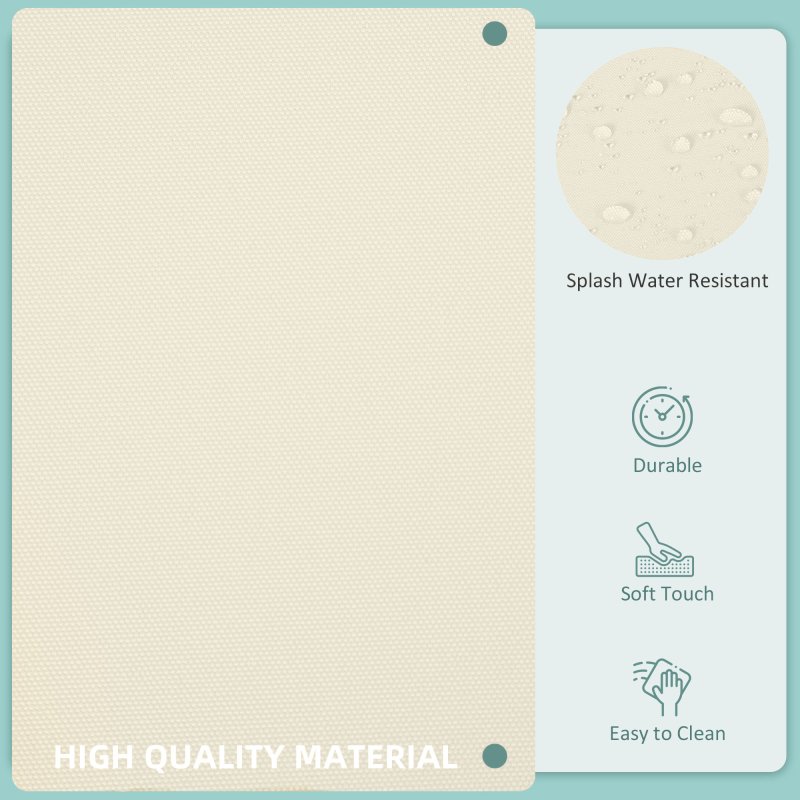 Outsunny Replacement Cushion Covers for Garden Sofa Set, Garden Rattan Sofa Cushion Polyester Cover Replacement Outdoor - No Cushion Included, Cream