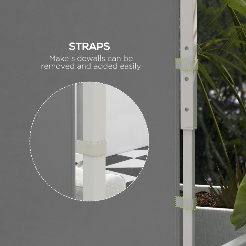 Outsunny Gazebo Side Panels with Windows and Doors, for 3x3(m) or 3x6m Pop Up Gazebo, 2 Pack Sides Replacement, Light Grey