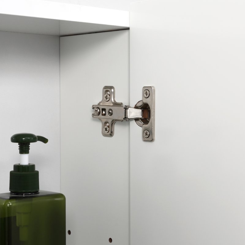 kleankin Bathroom Medicine Cabinet with Mirror, Wall Mounted Bathroom Mirror Cabinet with 3 Doors, Adjustable Shelves, White