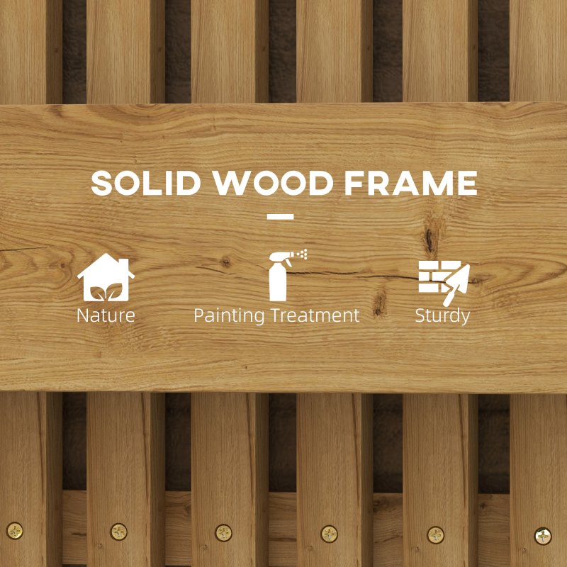 Outsunny Wall-mounted Wooden Garden Planters with Trellis, Drainage Holes and 3 Movable Planter Boxes, Wall Raised Garden Bed for Patio, Carbonised