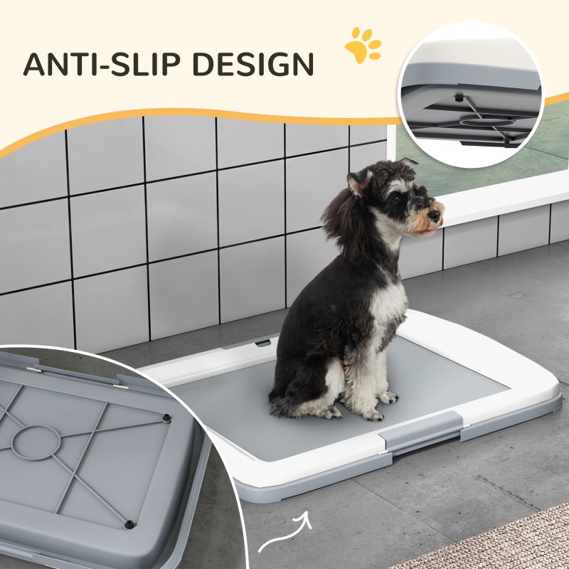PawHut Dog Toilet Tray, Dog Litter Pee Pad Tray for Training Dogs, Dog Potty Tray Puppy Tray Pad Holder for Indoor, Balcony, Outdoor, 63 x 49 x 6cm