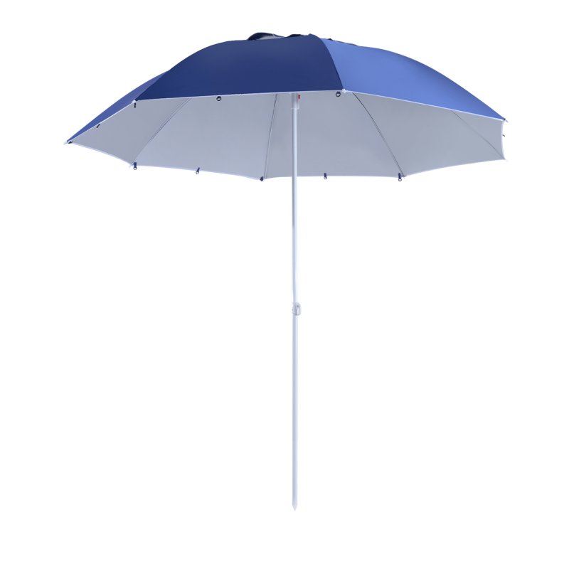 Outsunny 2m UV Protection Fishing Beach Umbrella Brolly Shelter w/ Side Panel Tent Blue