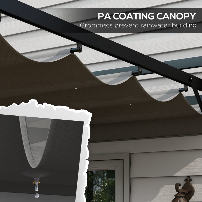 Outsunny 3 x 3(m) Pergola with Retractable Roof Canopy, Aluminium Frame Garden Gazebo Outdoor Sun Shade Shelter for Grill, Patio, Deck, Dark Grey