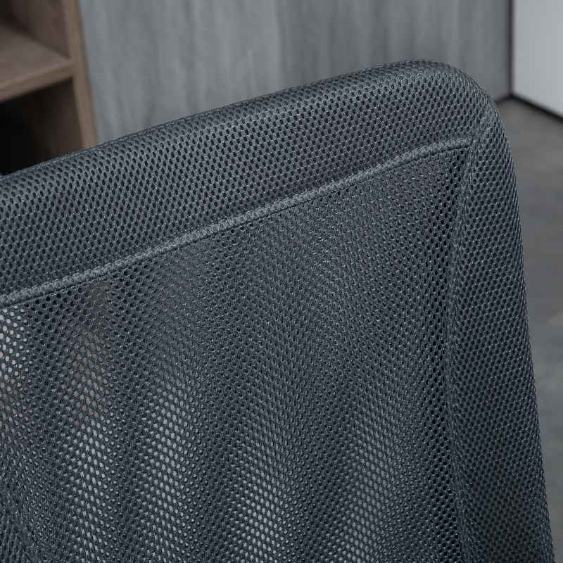 Vinsetto Office Chair, Armless Desk Chair, Adjustable Computer Swivel Chair with Rolling Wheels and Mesh Back for Home Work Study, Dark Grey