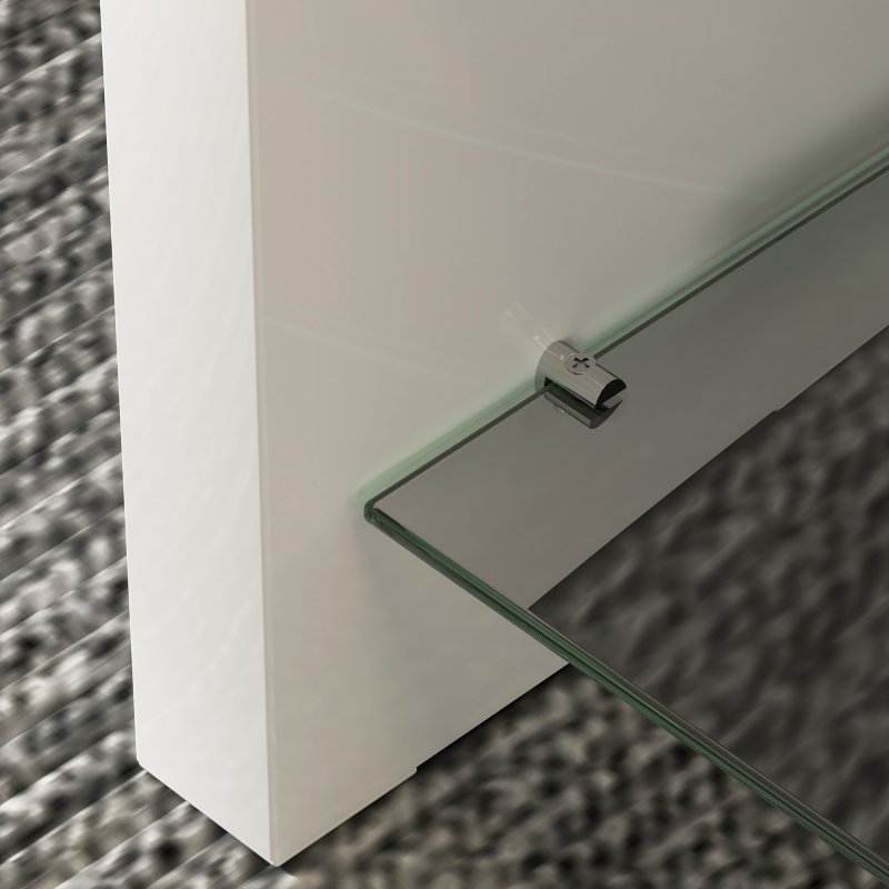 HOMCOM High Gloss Coffee Table with Storage, Two-Tier Living Room Table with Glass Shelf, Modern Centre Table for Home Office, 100 x 45 x 45cm, High Gloss White