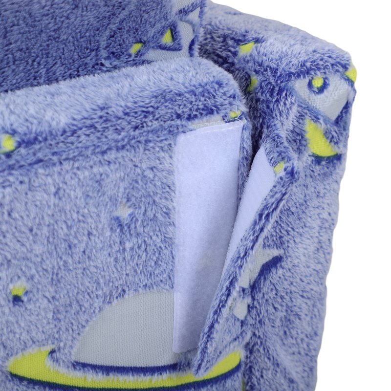 AIYAPLAY Kids Sofa Bed, 2 in 1 Kids Folding Bed Toddler Armchair with Glow in The Dark Cosmic Design, Washable Cushion and Cover, Convertible Kid Chair to Lounger for 1.5-3 Years Old, 1 Seater, Blue