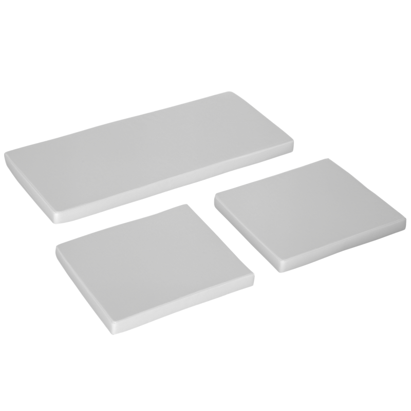 Outsunny Outdoor Seat Cushion Pads for Rattan Furniture, 3 PCs Garden Furniture Cushions, Grey