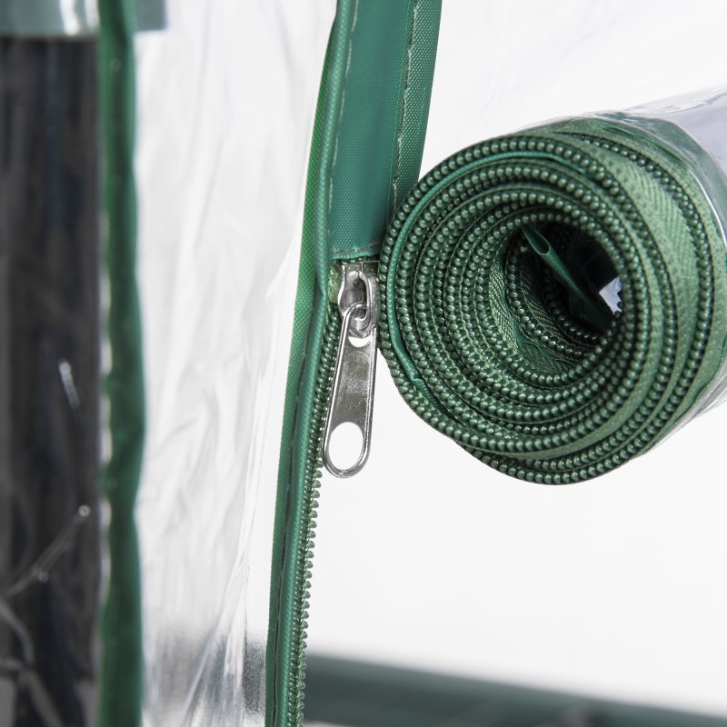 Outsunny 5 Tier Mini Greenhouse, Portable Greenhouse with Reinforced Plastic Cover, Garden Grow House with Roll Up Door and Shelves, 69 x 49 x 193cm, Green