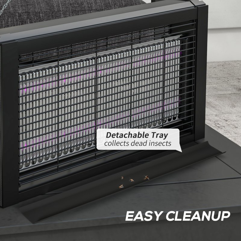 HOMCOM Powerful Fly Zapper with Infrared Light, Hanging/ Freestanding 8W Insect Mosquito Bug Zapper, Fly Killer for Indoor Use, Black