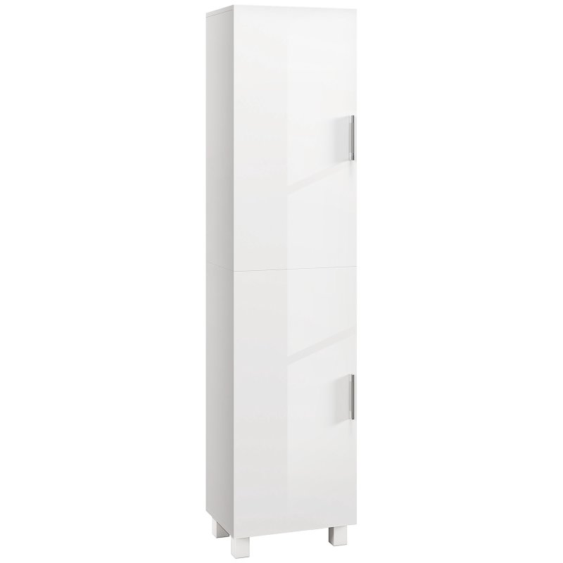 HOMCOM Tall Bathroom Cabinet, Freestanding Bathroom Storage Cabinet with Adjustable Shelves and Double Doors