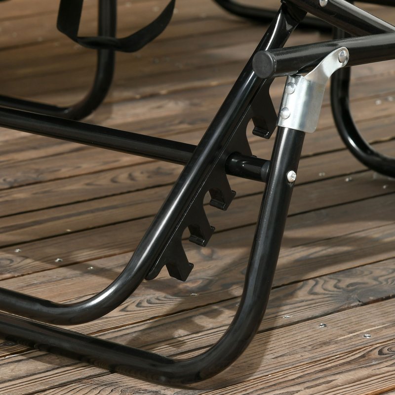 Outsunny 2 Piece Folding Sun Loungers with Canopy, Adjustable Recliner Garden Chairs with Side Pocket, Steel Frame and Breathable Mesh for Outdoor, Pool, Beach, Garden, Blue