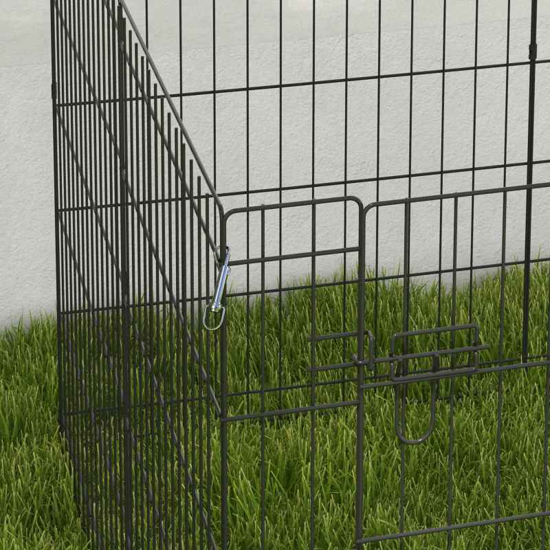 PawHut Dog Pen, 8 Panel Dog Playpen, DIY Design with Door, for Medium Dogs, Puppies, Small Animals, for Indoor/Outdoor Use, 76cm High