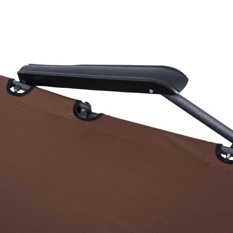 Outsunny 2 in 1 Folding Sun Lounger Reclining Garden Chair with 2-Level Adjustable Backrest, Outdoor Zero Gravity Recliner Garden Chair with Head Pillow and Armrests, Brown