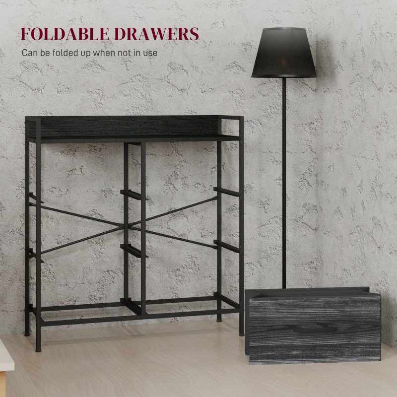 HOMCOM Bedroom Chest of Drawers, Fabric Dresser with 6 Drawers, Storage Organiser Unit with Open Shelf and Metal Frame for Living Room, Entryway