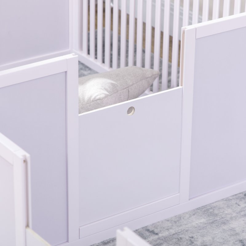 PawHut Whelping Box for Dogs, 2m x 1m Whelping Pen for Indoors, Pet Playpen with Three Doors, Two-Room Design