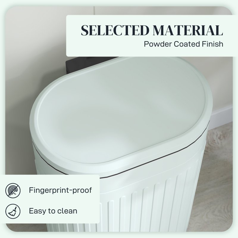 HOMCOM 30 Litre Pedal Bin, Fingerprint Proof Kitchen Bin with Soft-close Lid, Metal Rubbish Bin with Foot Pedal and Removable Inner Bucket