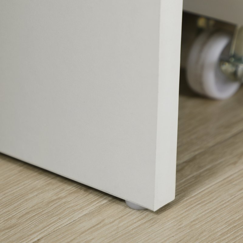 HOMCOM Computer Desk, Home Office Desk with Lockable Drawer, Storage Shelf for Study Bedroom, 110 x 50 x 76 cm