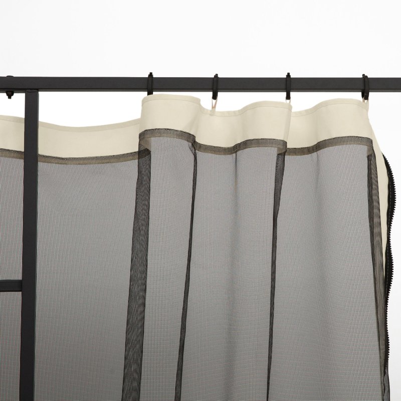 Outsunny fit 10x10ft Gazebo Universal Replacement Mosquito Netting for Patio Gazebos and Canopy Tents with Zippers for 3(m) x 3(m) Gazebo, (Sidewall Only) Beige