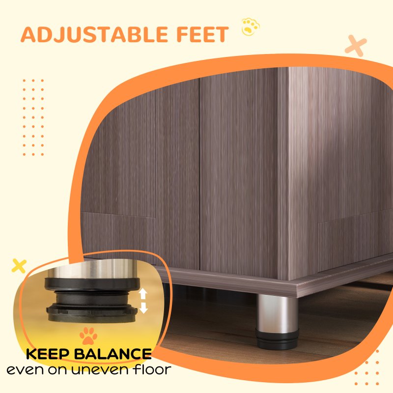 PawHut Dog Crate Furniture End Table, Pet Kennel for Medium Large Dogs with Magnetic Door Indoor Animal Cage, Purple, 95 x 55 x 75 cm