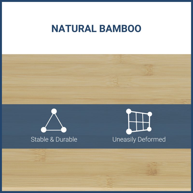 HOMCOM Monitor Riser Laptop PC Plinth Stand TV Computer Desktop Organiser W/ Drawer Bamboo