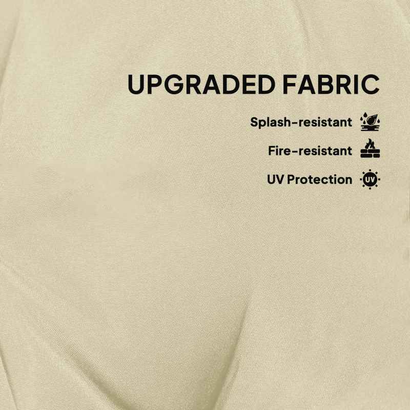 Outsunny Outdoor Seat Cushions Set of 2 with UV Protected Cover, Thick Round Chair Cushions for Patio Furniture, Tufted Design Chair Pads, 60 x 60 cm, Beige