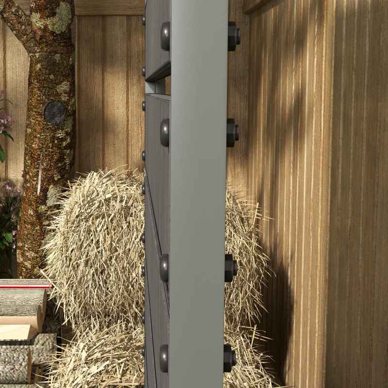 Outsunny Garden Planter with Trellis for Climbing Plants, Vines, Flowers, Freestanding Raised Bed for Garden, Outdoor, Patio, Planter Box with Drainage Gap, Dark Grey