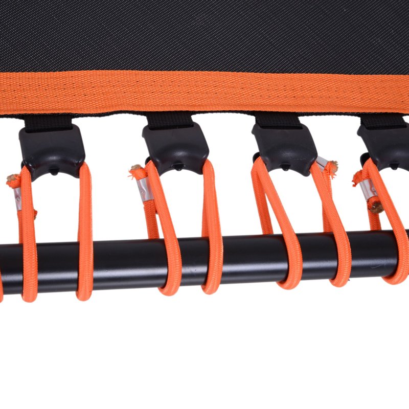 HOMCOM 48" Mini Fitness Trampoline Rebounder Indoor Outdoor Mini Jumper with Adjustable Handle Hexagonal Orange