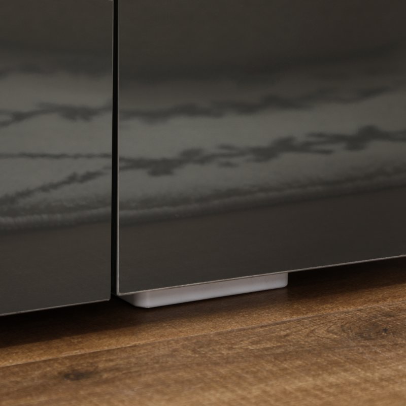 HOMCOM High Gloss TV Unit Cabinet for TVs up to 60" with LED Lights, TV Stand with Storage Shelves and Cupboards