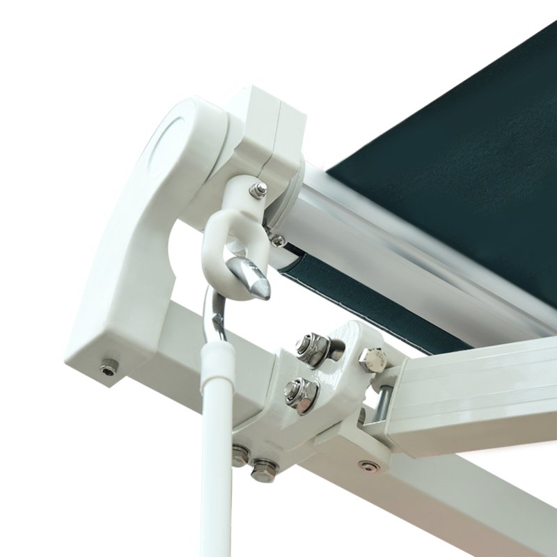 Outsunny 3m x 2.5m Garden Patio Manual Awning Canopy Sun Shade Shelter with Winding Handle Retractable Green